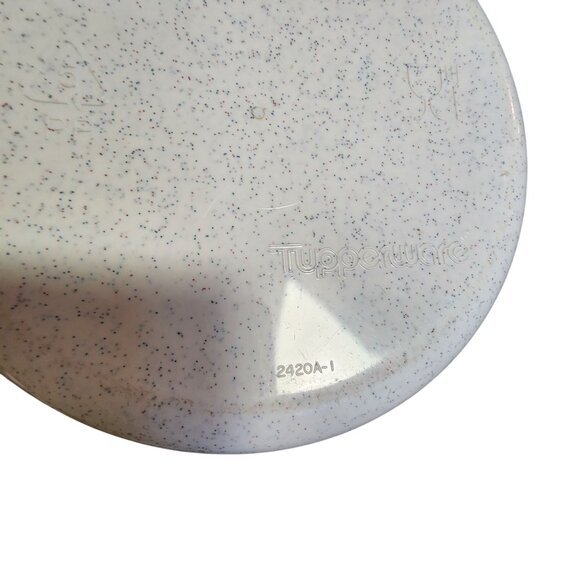 Tupperware Speckled White Canister With Black Lid 2420A-1 - Picture 3 of 3